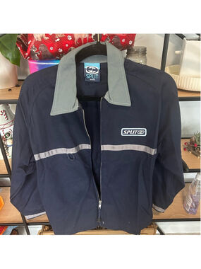 Split youth ( smaller woman) Navy and Gray Jacket